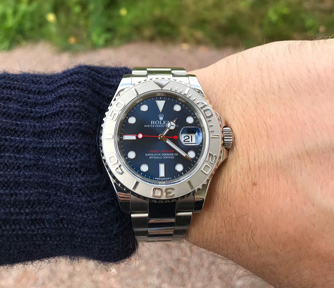 TAG HEUER ENTHUSIAST: ON THE WRIST: Rolex Yachtmaster Blue Dial 116622